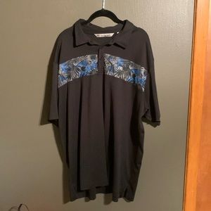 Travis Matthew XXL black polo shirt Golf tropical print